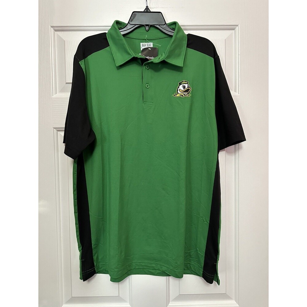 Size Large Mens Oregon Ducks Green Embroidered Polo Box Seat Clothing Shirt NEW